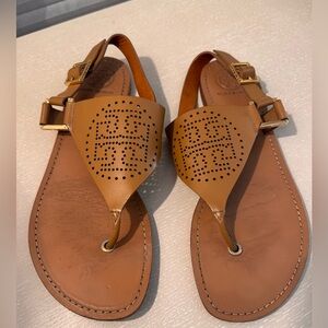 Tory Burch Tan Leather Sandals